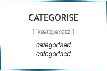 categorise 3 формы глагола