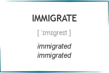 immigrate 3 формы глагола