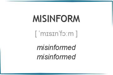 misinform 3 формы глагола
