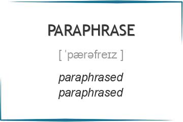 paraphrase 3 формы глагола
