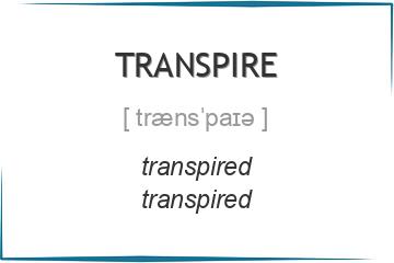 transpire 3 формы глагола