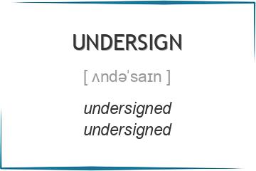 undersign 3 формы глагола
