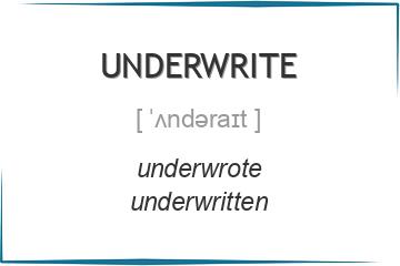 underwrite 3 формы глагола