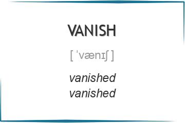 vanish 3 формы глагола
