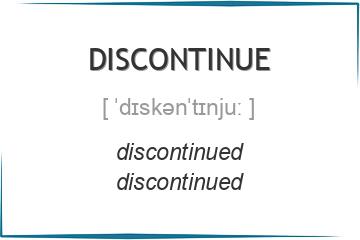 discontinue 3 формы глагола
