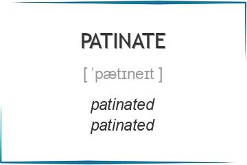 patinate 3 формы глагола