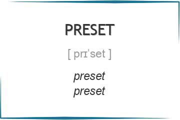 preset 3 формы глагола