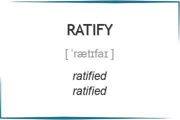 ratify 3 формы глагола