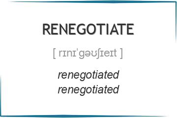 renegotiate 3 формы глагола