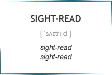 sight-read 3 формы глагола
