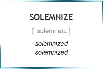 solemnize 3 формы глагола