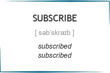 subscribe 3 формы глагола